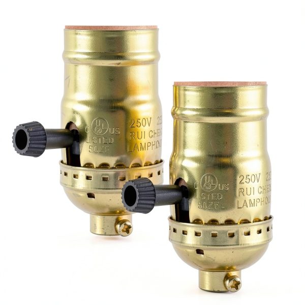Lamp Socket Replacement MadYiboshi UL Listed E26 Gold 3 Way Switch Kit-0