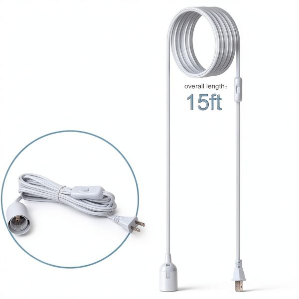 JACKYLED 15ft Extension Hanging Lantern Cord Cable UL 360W with-1
