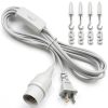 DiCUNO Hanging Lantern Extension Cord Cable, E26 Pendant Light Socket On Off Inline Cord Switch Control Lamp, Switch Close to Polarized Plug, 13 Feet, White, 1-Pack-0