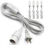 DiCUNO Hanging Lantern Extension Cord Cable, E26 Pendant Light Socket On Off Inline Cord Switch Control Lamp, Switch Close to Polarized Plug, 13 Feet, White, 1-Pack-0