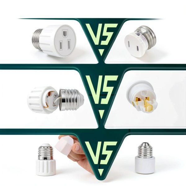 3 Prong Light Socket to Plug Adapter UIOUIOP US 2 Pack White PBT-1