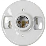 Leviton One-Piece Glazed Porcelain Outlet Box Mount, Aluminum, 49875, White-0
