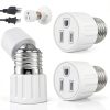 3 Prong Light Socket to Plug Adapter UIOUIOP US 2 Pack White PBT-0