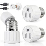 3 Prong Light Socket to Plug Adapter UIOUIOP US 2 Pack White PBT-0
