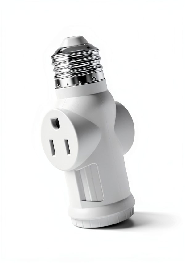 Light Socket Adapter SerBion 3 Prong Splitter White-8