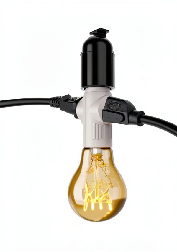 Light Socket Adapter SerBion 3 Prong Splitter White-7