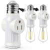 Light Socket Adapter SerBion 3 Prong Splitter White-0