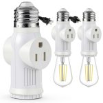 Light Socket Adapter SerBion 3 Prong Splitter White-0