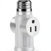 Light Socket Adapter SerBion 3 Prong Splitter White-1