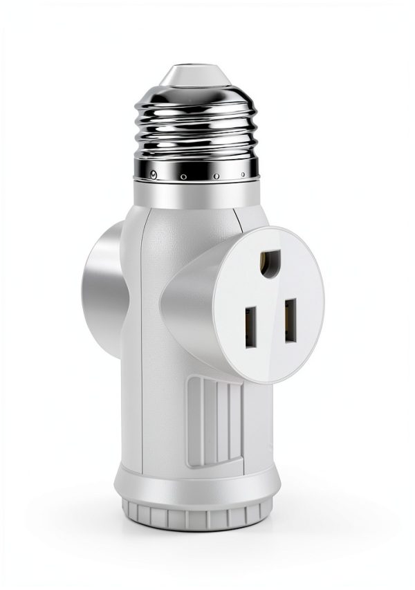 Light Socket Adapter SerBion 3 Prong Splitter White-1