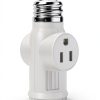 Light Socket Adapter SerBion 3 Prong Splitter White-6