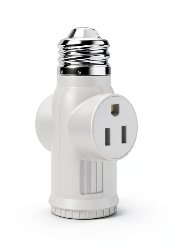 Light Socket Adapter SerBion 3 Prong Splitter White-6